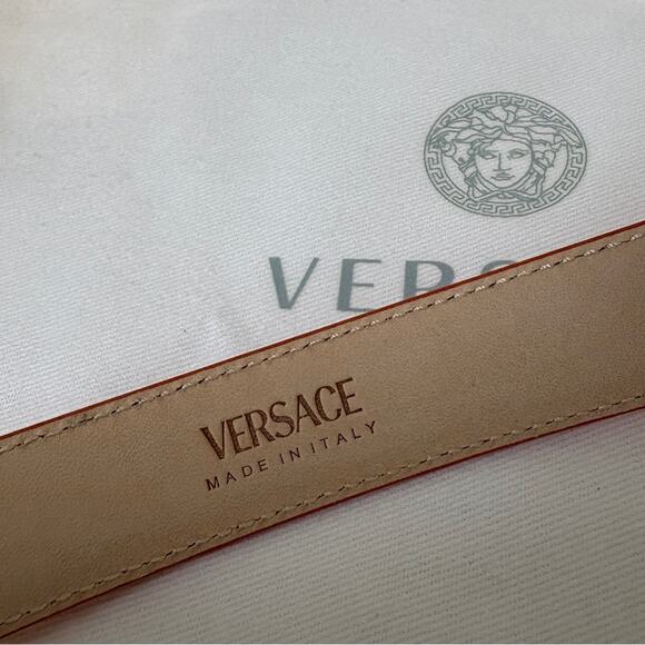 Versace Women's medusa Orange Belt with Gold Buckle 90cm - Picture 4 of 6